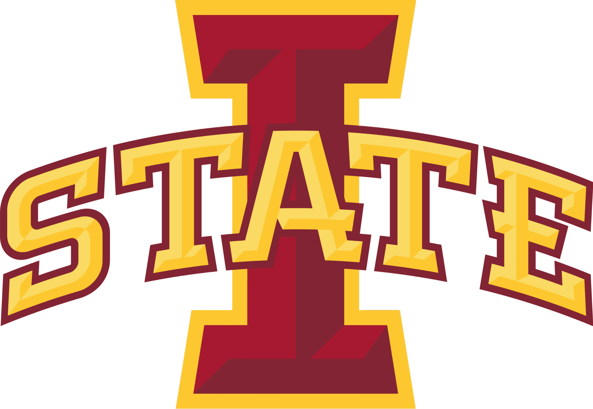 Iowa State University logo with bold red and gold lettering.