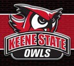 Logo of Keene State Owls with a fierce owl head.