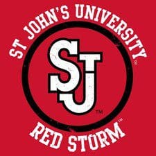St. John's University Red Storm logo on red background.