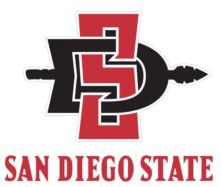 San Diego State University logo with red and black colors.