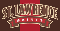Logo of St. Lawrence Saints in brown and red colors.