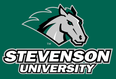 Stevenson University logo with a stylized horse head and bold text.