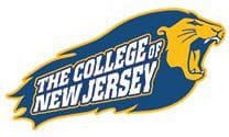 Logo of The College of New Jersey with a fierce lion mascot.
