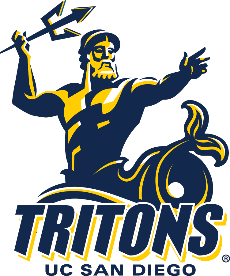 A muscular merman holding a trident with 'TRITONS' text.