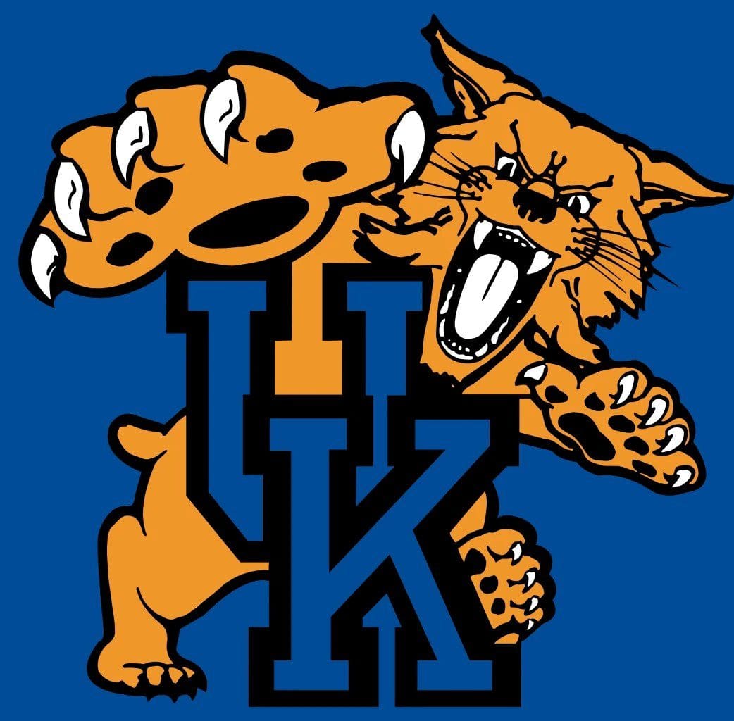 University of Kentucky Wildcats mascot with UK logo.