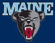 Fierce bear head logo with sharp teeth and angry eyes on blue background.