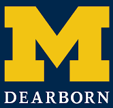 University of Michigan-Dearborn logo with a large yellow 'M'.