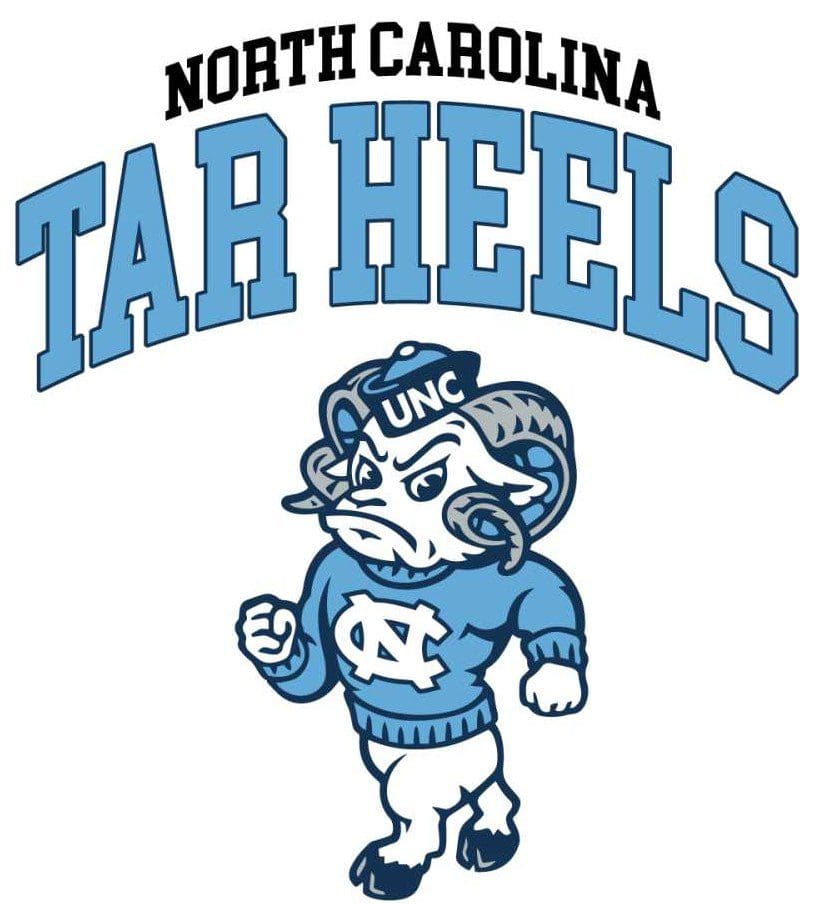 Mascot of the North Carolina Tar Heels with a confident pose.