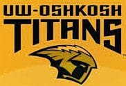 Logo of the UW-Oshkosh Titans with a fierce titan head.
