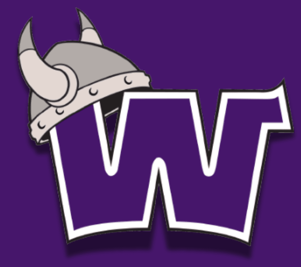 A purple 'W' with a Viking helmet on top.