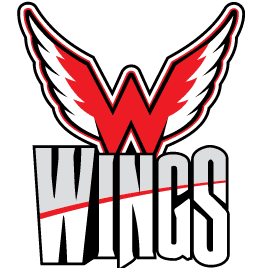 Logo with red wings and bold text "WINGS".
