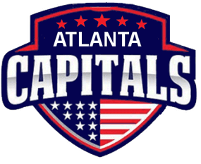 Logo of the Atlanta Capitals hockey team with patriotic stars and stripes.