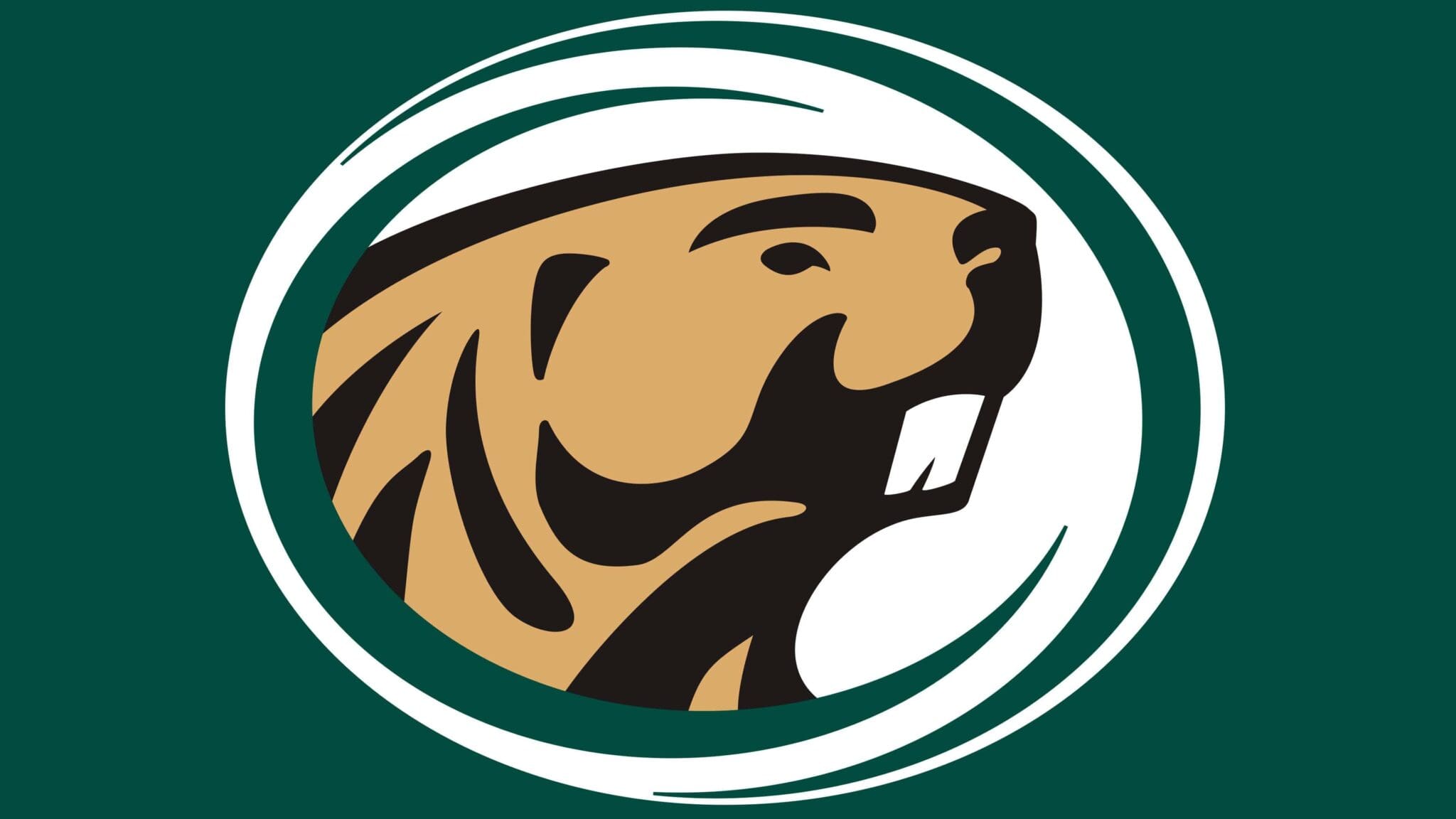 Logo of a beaver with a green and white circular background.