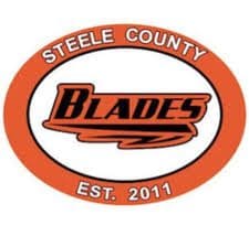 Steele County Blades logo with orange and black design.