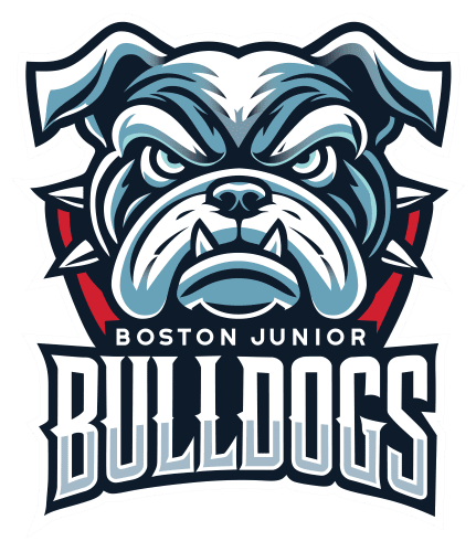 Boston Junior Bulldogs fierce bulldog logo with bold typography.