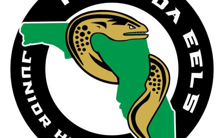 Logo featuring a stylized fish and a green shape.