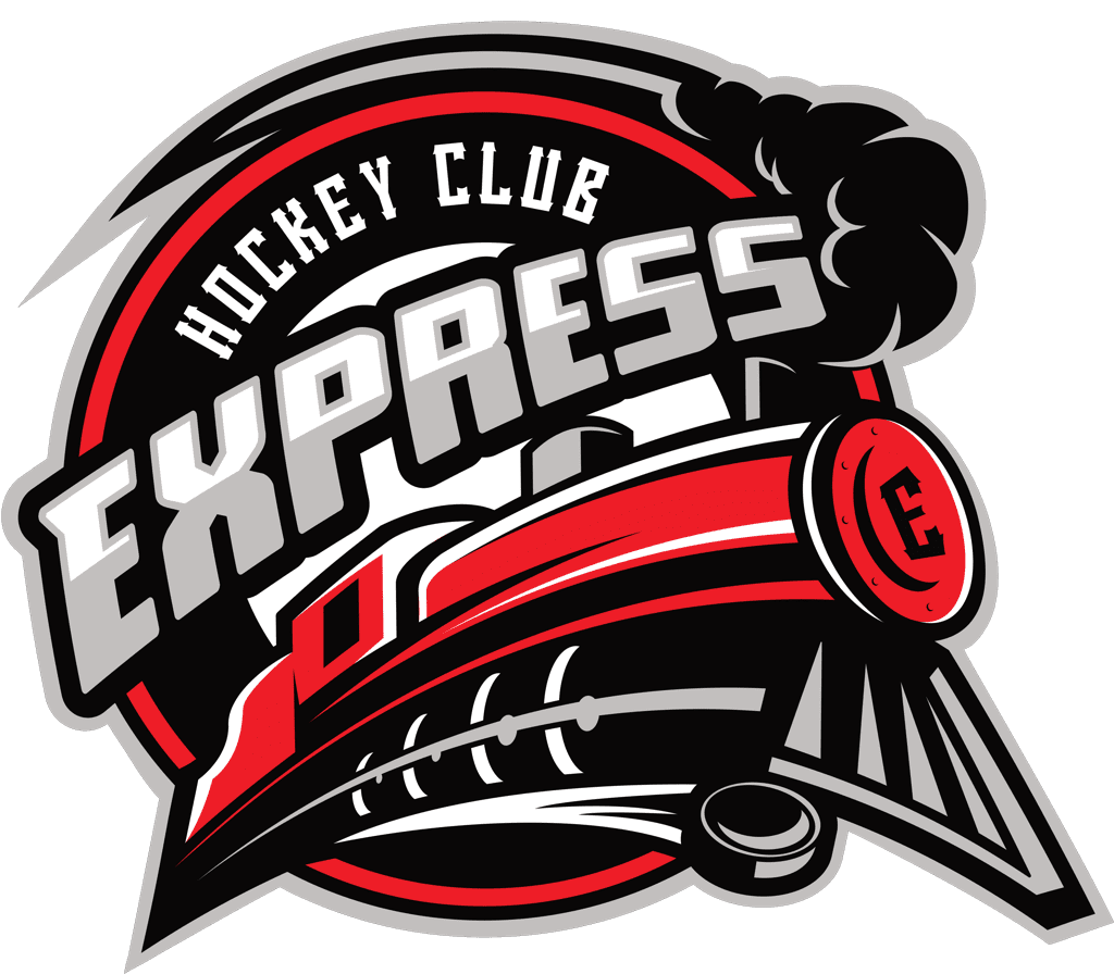 Logo of Hockey Club Express featuring a hockey stick and puck.