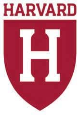 Harvard University shield logo in red and white.