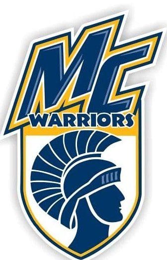 Logo of MC Warriors featuring a Spartan helmet and bold lettering.