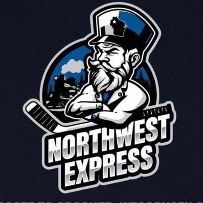 Logo of a bearded hockey player with 'Northwest Express' text.