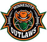 Minnesota Outlaws logo with a cowboy mask and barbed wire.