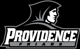Providence Friars logo featuring a hooded figure in black and white.