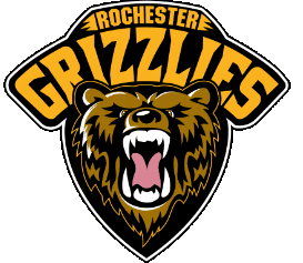 Rochester Grizzlies logo featuring a roaring bear.