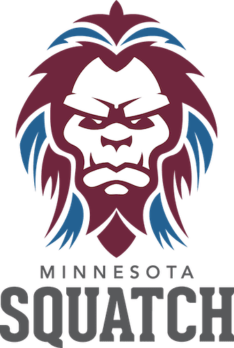 Stylized Minnesota lion logo with maroon and blue colors.