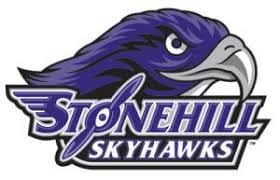 Logo of the Stonehill Skyhawks featuring a fierce bird head.