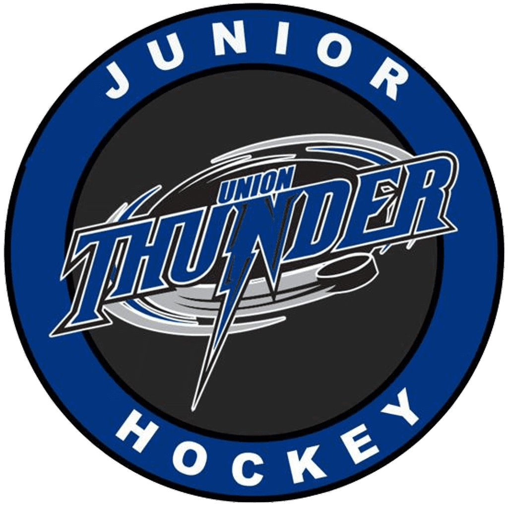 Logo of Junior Hockey Union Thunder with a lightning bolt design.