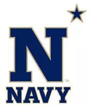 Navy logo featuring a bold blue 'N' with a star above and 'NAVY' text below.