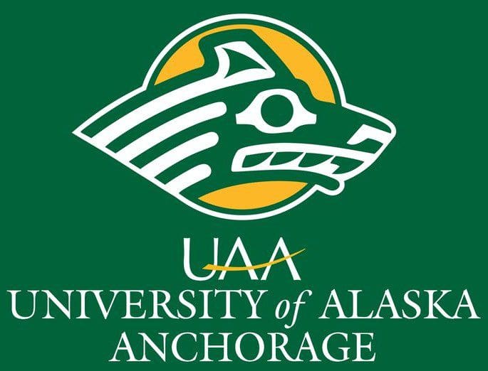 University of Alaska Anchorage logo featuring a stylized wolf head.