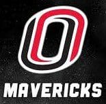 Logo of the UNO Mavericks with bold red and black design.
