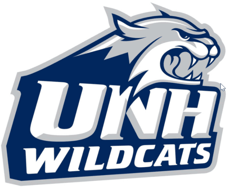 Logo of UNH Wildcats with a fierce wildcat head.