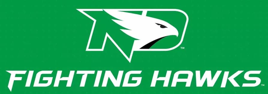 Logo of a fierce hawk with bold green and white colors.