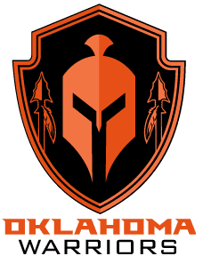 Oklahoma logo featuring a Spartan helmet with arrows on a shield.