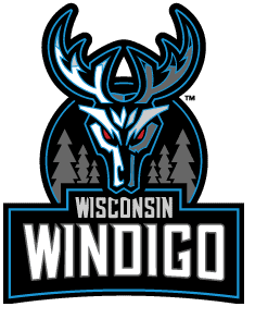 Logo of Wisconsin Windigo with a fierce windigo head and trees.