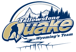 Yellowstone Quake baseball team logo with a batter silhouette.
