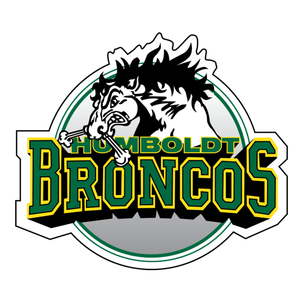 Humboldt Broncos hockey team logo with a bronco illustration.