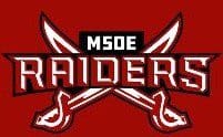 Logo of M50E Raiders featuring crossed swords and bold text.