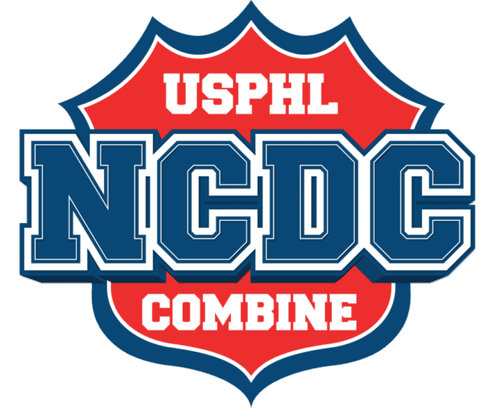 USPHL NCDC Combine logo on black background.