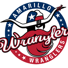 Amarillo Wranglers sports team logo with cowboy hat and longhorn.