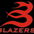 Red stylized flame logo with 'BLAZERS' text.