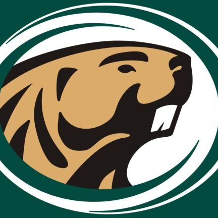 Logo of a beaver with a green and white circular background.