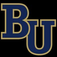 Logo featuring the letters 'BU' in blue with a gold outline on black.
