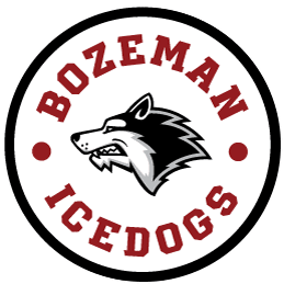 Bozeman Icedogs logo featuring a fierce wolf head.