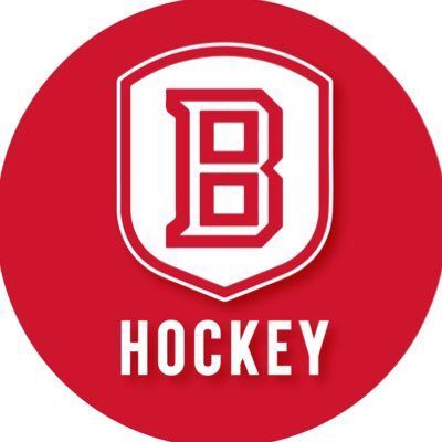 Boston University Hockey logo in red and white.