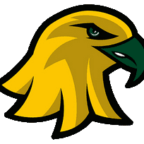Stylized golden eagle head logo with a fierce expression.