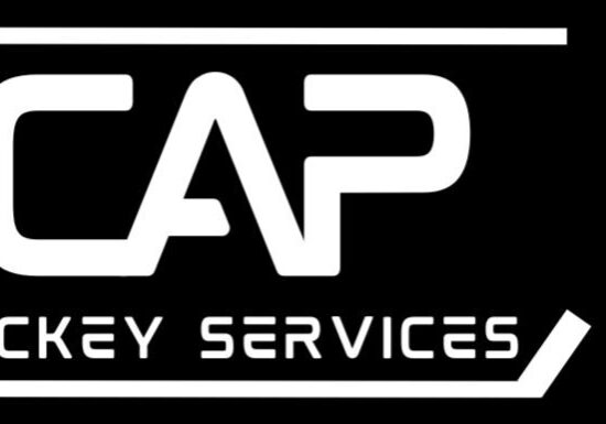CAP Hockey Services logo on black background.