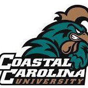 Coastal Carolina University logo featuring a fierce teal and brown Chanticleer mascot.